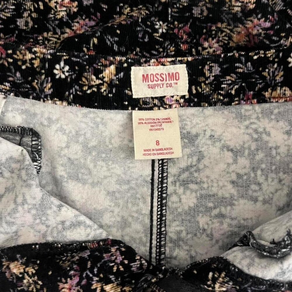 Mossimo dark corduroy floral skirt size 8 medium - Picture 2 of 2